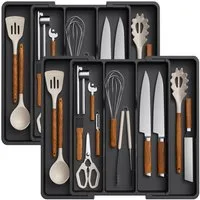 Lifewit Besteckeinsatz Verstellbarer Küchen Besteckeinsatz,erweiterbar bis 45 cm, Tiefe 35 cm (Set, 2 St., 1 x Besteckkasten), Einstellbar