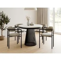 Compleo Esstisch Rund, Säulengestell mit Rillenstruktur DAST (TOPSELLER), Ausziehbar Ø: 100cm