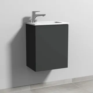 Sanipa 3way Waschtischunterbau zu Duravit ME by Starck Waschtisch mit 1 Tür, Graphit-Matt SP7211B