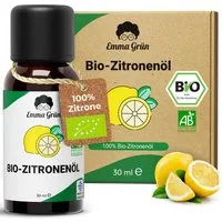 Emma Grün Duftöl Bio Zitronenöl, ätherisch, naturrein & hochdosiert (Set, Je nach Auswahl: 1x, 2x oder 5x Bio Zitronenöl 30 ml), Höchste Bio-Zertifizierung als Lebensmittel, naturrein & ohne Zusätze