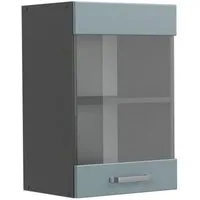 Vicco Glashängeschrank R-Line, Blau-Grau/Anthrazit, 40 cm (1-St)