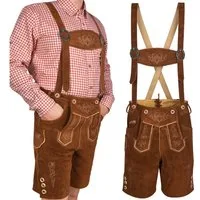 Trachtify Trachtenlederhose kurze Trachtenhose Herren Antik Deluxe Lederhose