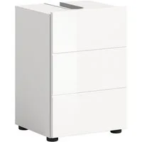 welltime Waschbeckenunterschrank BIEL, Breite: 38 cm, 1 Tür, 2 Fächer, Siphonausschnitt (1-St) Badmöbel, Badschrank, Schrank, Unterschrank, Bad, Badezimmer