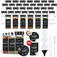 BBWL Pfefferstreuer Gewürzgläser Set eckig 120 ml mit Zubehör, 12er, 24er oder 36er Set, (36-tlg), luftdichte Gewürzdosen aus Glas mit Etiketten für Schubladen&Organizer