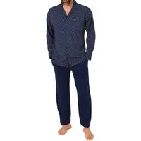 Normann Pyjama Herren Langarm Schlafanzug zum durchknöpfen, auch in Übergrössen