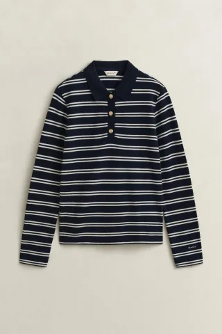 GANT - Gestreiftes Piqué-Poloshirt evening blue - Gr. - L