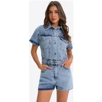 Imily Bela Jumpsuit Damen Jeans-Overall (Packung, 1-tlg., 1per-Pack) mit Taschen