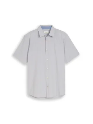 Tom Tailor - Regular Fit Kurzarmhemd mit Streifen green two tone structure - Gr. - L