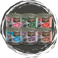 Leonardo Catfood Nassfutter Mix - Rind, Ente, Geflügel Pur, Leber, Kaninchen & Seefisch 6x200g, Nassfutter für: Katzen