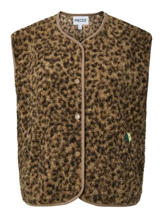 PIECES - PCKATTY TEDDY VEST NOOS BC Tannin - Gr. - XS
