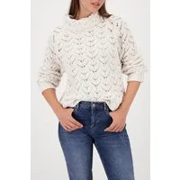 Monari Strickpullover Pullover Chenille Ajour aus Ajourstrick