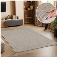 SIMPEX24 Teppich Unicolor, Rechteckig, Höhe: 7 mm, Schlingenteppich Schlafzimmer Einfarbig Meliert Design