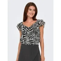ONLY Blusenshirt ONLASTA LIFE CAPSLEEVE V-NECK TOP PTM