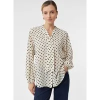 comma Langarmbluse Bluse Semitransparente Chiffonbluse mit Polka Dots und abnehmbarer Schluppe