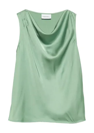 comma - Satin-Wasserfall-Top grün - Gr. - 40