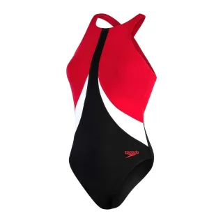 Speedo - Badeanzug für Damen (Schwarz/Rot)
