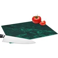 MuchoWow Schneidebrett Marmor - Limone - Grün - Druck - Marmoroptik/print, Glas, Schneidebrett Glas, Küchenbrett, Rutschfest, 28x20 cm