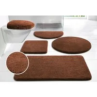 OTTO home Badematte Merida, Badvorleger, Badezimmer Teppich, Höhe 32 mm, rutschhemmend beschichtet, schnell trocknend, strapazierfähig, fußbodenheizungsgeeignet, Kunstfaser, rechteckig, Badteppich, Uni Farben, rechteckig, rund & als 2-tlg. Set erhält