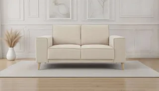 OTTO home 2-Sitzer "Oland Skandi, weicher Chenille-Stoff" 164 cm, Wellenunterfederung, Skandi-Design, Massivholzfüße