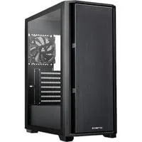 AS-02B-TG-OP, Tower-Gehäuse schwarz, Tempered Glass