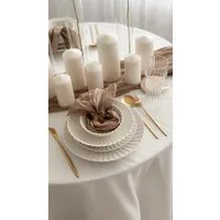 EKA Teller-Set Lotus White Flower (24-tlg), 6 Personen, 24- oder 48-teilig, für 6 oder 12 Personen, aus hochwertigem Porzellan