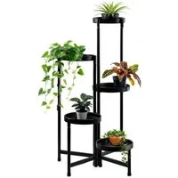 Spetebo Blumenständer Metall Pflanzenständer mit 5 Etagen - 80 x 47 cm (Anzahl, 1 St., Stück), zum Ausklappen