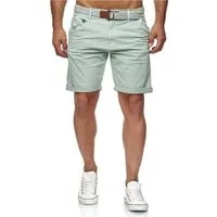 Indicode Shorts Herren kurze Hose mit Gürtel - Conor - Aus Baumwolle - Regular Fit Freizeithose - Sportlich eleganter Look - Bequemes Stretch Material