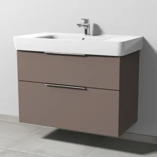 Sanipa 3way Waschtischunterbau zu Geberit Renova Plan Waschtisch mit 2 Auszügen, Taupe-Matt UP8801T