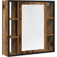 vidaXL Badezimmerspiegelschrank Bad-Spiegelschrank Altholz-Optik 60x16x60 cm Holzwerkstoff (1-St)