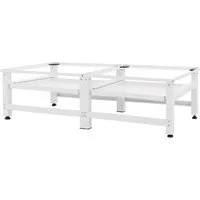 ML-DESIGN Waschmaschinenuntergestell Waschmaschinenzubehör Untergestell Unterbausockel Podest für Trockner, Zubehör für Waschmachinen, Doppel Waschmaschinen Unterbau ausziehbare Ablage 124x55x37cm Stahl