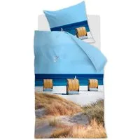 Ambiante Bettwäsche Beachbassinet, Baumwolle, Strandkörbe, Düne, Meer, blau