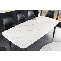 riess-ambiente Esstisch MILANO 160cm weiß/schwarz - Keramik, Metallbeine, Marmor-Design (Einzelartikel, 1-St), Platz für bis zu 6 Personen - ideal für Esszimmer & Küche