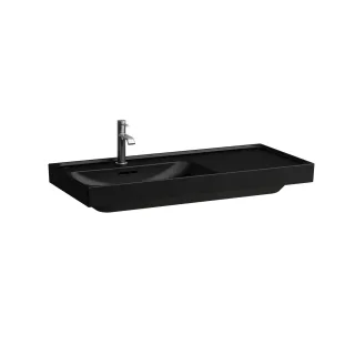 LAUFEN Waschtisch MEDA 460x1000x160 Ablage rechts 1 Hl. m.Ül. schwarz matt, H8171187161041 H8171187161041