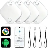 Kityhome GPS Tracker nur Android, 4er-Pack, SmartTag Tracker für Find Hub GPS-Ortungsgerät (Schlüsselfinder, Ortungsgerät für Auto & Koffer,Geschenkideen,Weiß)