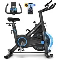CHAOKE Heimtrainer Fahrrad mit App, Profi Ultra-Leiser Heimtrainer, 160KG Belastbar (Magnetwiderstand, verstellbare Armlehnen), einstellbare Widerstandsstufe, Professioneller Reitsitz, LCD Monitor