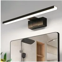 ZMH LED Spiegelleuchte Schwarz 30/40/60CM Spiegellampe 4000 K neutralweiß, LED fest integriert, Neutralweiß, Wandlampe für Spiegel und Schminkbereich