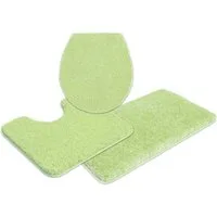OTTO home Badematte Sanremo Standard, Badvorleger, Badezimmer Teppich, sehr weich, Höhe 30 mm, rutschhemmend beschichtet, schnell trocknend, fußbodenheizungsgeeignet, Polyester, rechteckig, 3-tlg. Stand-WC Set, Badteppich, unifarben, rechteckig, rund