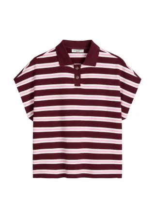 Marc OPolo DENIM - Gestreiftes Poloshirt wide Dark Red - Gr. - L