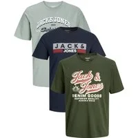 Jack & Jones PlusSize Print-Shirt (Spar-Set, 3er-Pack) Big Size Shirt Übergrößen Shirt