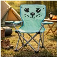 Koopman Faltstuhl Kinderstuhl Gartenstuhl Campingstuhl 60x57x32cm Polyester (Stück, 1 St), Seelöwe, Tiermotiv, inkl. Tragetasche, für Kinder, max. 50kg