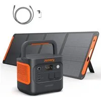 Jackery Stromerzeuger E2000 v2 Tragbare Powerstation mit 200W Solarpanel mit 5M Kabel, 4,4 in kW, 2042Wh/2200W Solargenerator LiFePO4 Schnellladung für Camping, Notfall