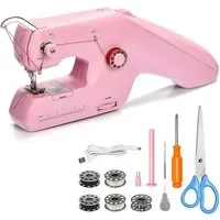AIBISTAR Nähmaschine Portable Electric Sewing Machine, Double Thread, 23 Programme, Doppelstich,Kompakt & leicht,Einfache Bedienung, ideal für Anfänger