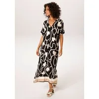 Aniston CASUAL Sommerkleid mit Herzen im grafischen Druck und Bordüre am Saum