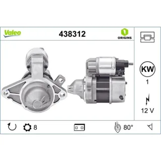 Valeo Starter 1,0 kW Citroen C1 Peugeot 108 Toyota Aygo 438312
