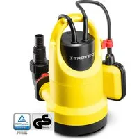 TROTEC Klarwasserpumpe Klarwasser-Tauchpumpe TWP 4006 E, 400 W, 7,5 m Förderhöhe, 7.300 l/h, Flachabsaugung bis auf 5 mm