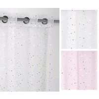 Beautex Gardine Luftiger Ösenschal mit Glitzer Sternen, Gardine mit Ösen 140x260 cm (1 St), Ösen, transparent