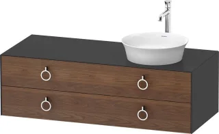 Duravit White Tulip Konsolenwaschtischunterbau wandhängend Amerikanischer Nussbaum & Graphit Matt &  WT4992R7758