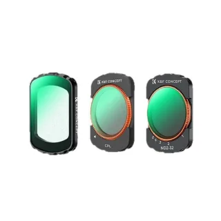 K&F Concept 3-In-1 Filter Kit 28-Layer Nano Coating ND2-32 CPL MCUV Camera Lens Filters Compatible with DJI Osmo Pocket