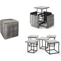 Rodnik Sitzhocker Transformer 5-in-1 (Sitzwürfel, auf Rollen, stapelbar, gepolstert, kompakte Aufbewahrung, 5 St., Ideal für Gäste-Jugend- Kinderzimmer, Ferienhaus), Platzsparend
