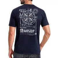 Neverless Print-Shirt Herren T-Shirt Backprint Maritim Kompass Segeln Sommer Fashion mit Print